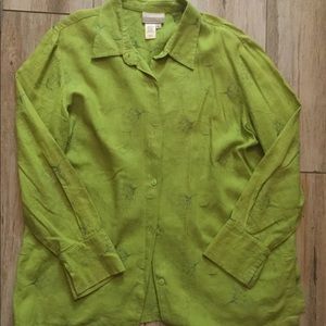 Coldwater Creek chartreuse buttondown